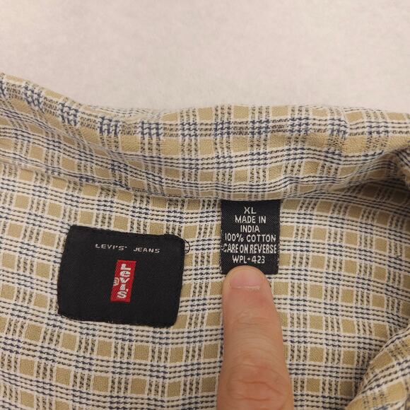 Levis Casual Short Sleeve Button Up Shirt Mens Size Extra Large XL Tan - Picture 3 of 9